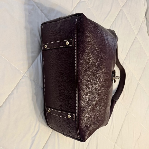 Dooney & Bourke Belvedere Pebbled Leather Bag with Gold Hardware - Plum - Picture 5 of 7